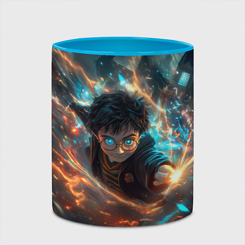 Кружка цветная Гарри Поттер - вихрь магии / 3D-Белый + небесно-голубой – фото 2