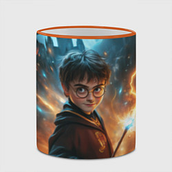 Кружка 3D Гарри Поттер с волшебной палочкой, цвет: 3D-оранжевый кант — фото 2