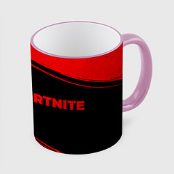 Кружка 3D Fortnite - red gradient по-горизонтали, цвет: 3D-розовый кант