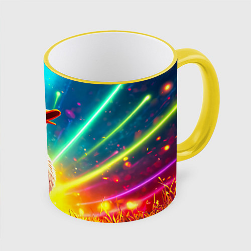 Кружка цветная Веселая уточка / 3D-Желтый кант – фото 1