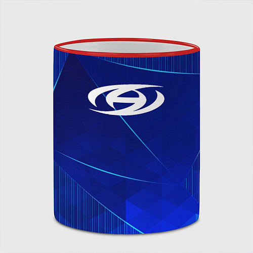 Кружка цветная Ateez blue poly / 3D-Красный кант – фото 2