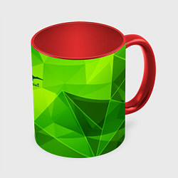 Кружка 3D Black Sabbath green poly, цвет: 3D-белый + красный