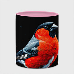 Кружка 3D Огромный снегирь, цвет: 3D-белый + розовый — фото 2