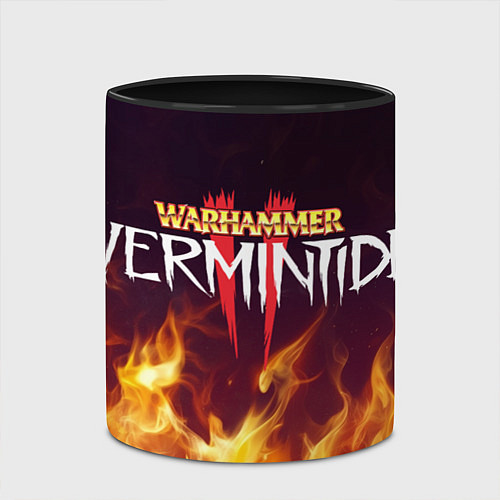 Кружка цветная Vermintide 2 Warhammer logo / 3D-Белый + черный – фото 2