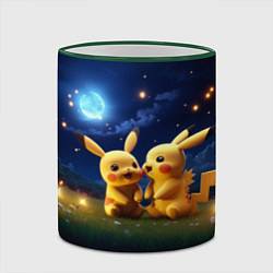 Кружка 3D Любовь Пикачу, цвет: 3D-зеленый кант — фото 2