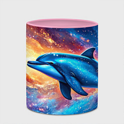 Кружка 3D Дельфин в космосе, цвет: 3D-белый + розовый — фото 2
