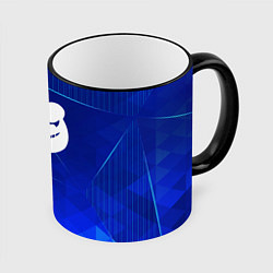 Кружка 3D Danganronpa blue poly, цвет: 3D-черный кант
