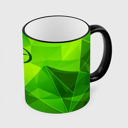 Кружка цветная JAC green poly / 3D-Черный кант – фото 1