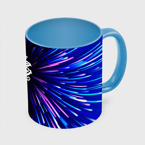 Кружка цветная Nickelback neon energy / 3D-Белый + небесно-голубой – фото 1