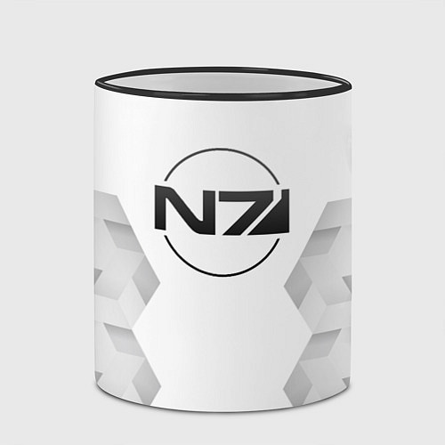 Кружка цветная Mass Effect white poly / 3D-Черный кант – фото 2