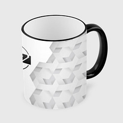 Кружка 3D Mass Effect white poly, цвет: 3D-черный кант