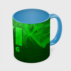 Кружка 3D GTA 6 - green gradient, цвет: 3D-белый + небесно-голубой