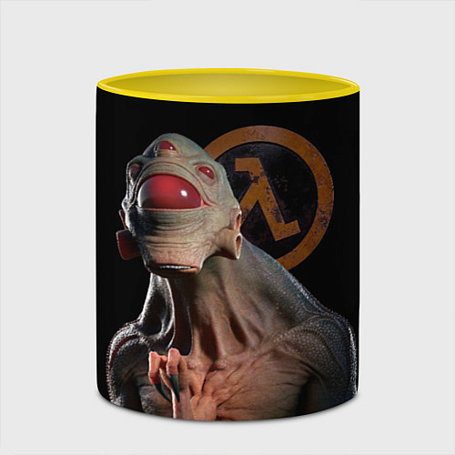Кружка цветная Half life - vortigaunt / 3D-Белый + желтый – фото 2