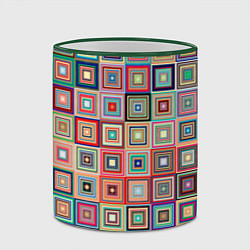Кружка 3D Квадратная мозаика, цвет: 3D-зеленый кант — фото 2
