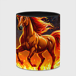 Кружка 3D Лошадь в огне, цвет: 3D-белый + черный — фото 2