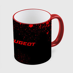 Кружка 3D Peugeot - red gradient по-горизонтали, цвет: 3D-красный кант