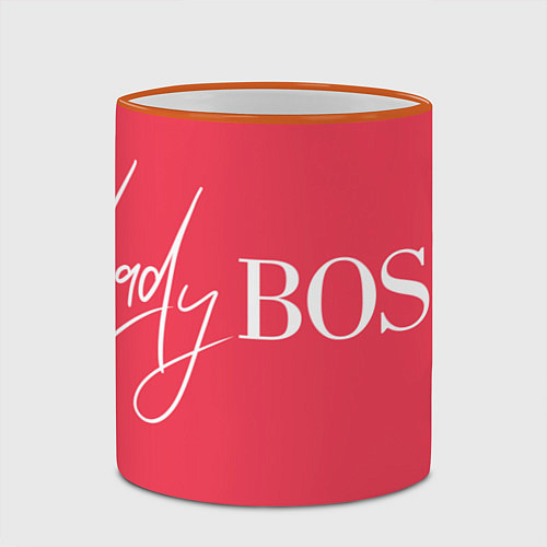 Кружка цветная Леди босс - главная в парне / 3D-Оранжевый кант – фото 2
