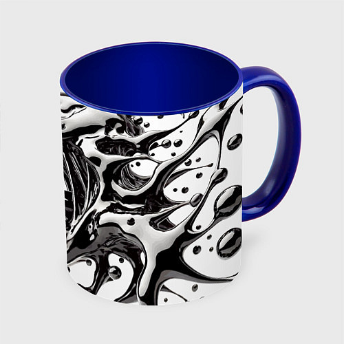 Кружка цветная Свирепая морда Венома - ядовитая слизь / 3D-Белый + синий – фото 1