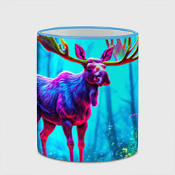 Кружка 3D Лось в сереневом свете, цвет: 3D-небесно-голубой кант — фото 2