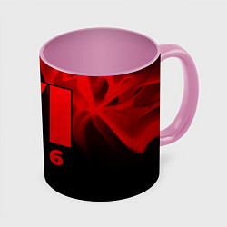 Кружка 3D GTA 6 - red gradient, цвет: 3D-белый + розовый