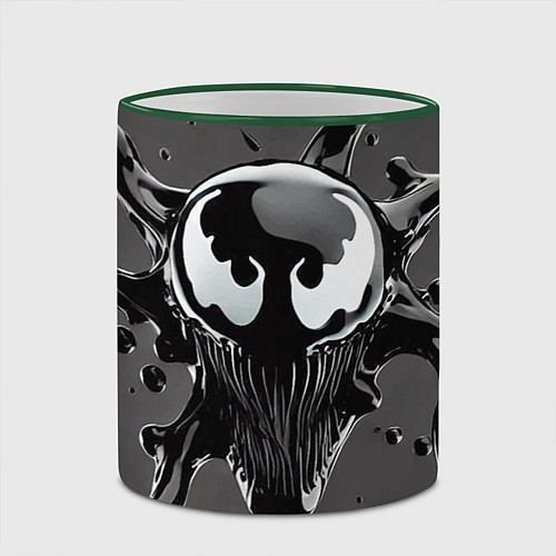 Кружка цветная Морда Венома - ядовитая слизь / 3D-Зеленый кант – фото 2