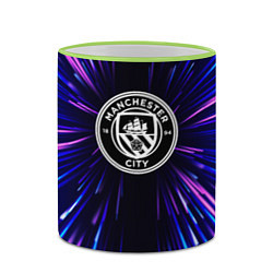 Кружка 3D Manchester City neon energy, цвет: 3D-светло-зеленый кант — фото 2