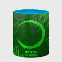 Кружка 3D Demon Slayer - green gradient, цвет: 3D-белый + небесно-голубой — фото 2