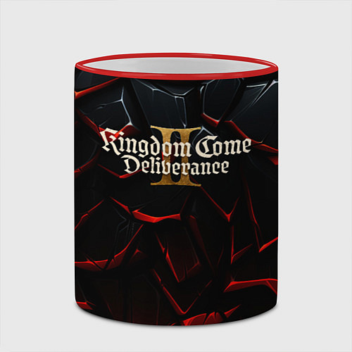 Кружка цветная Kingdom Come Deliverance 2 логотип / 3D-Красный кант – фото 2