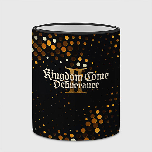 Кружка цветная Kingdom Come Deliverance 2 золотые блестки / 3D-Черный кант – фото 2