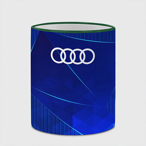 Кружка цветная Audi blue poly / 3D-Зеленый кант – фото 2