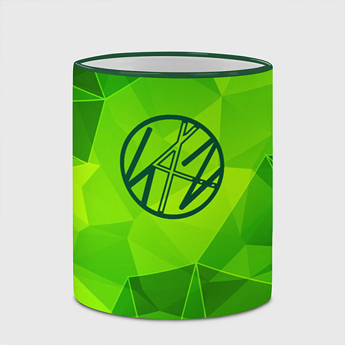 Кружка цветная Stray Kids green poly / 3D-Зеленый кант – фото 2