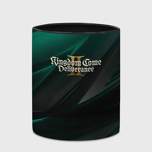 Кружка цветная Kingdom Come Deliverance 2 green black / 3D-Белый + черный – фото 2