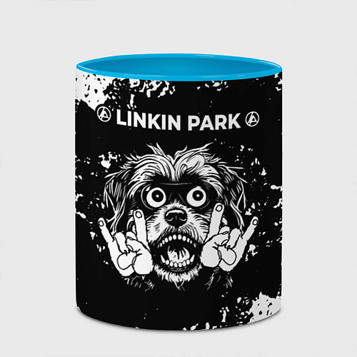 Кружка цветная Linkin Park 2024 рок пес / 3D-Белый + небесно-голубой – фото 2