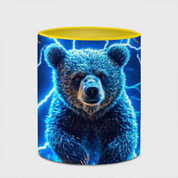 Кружка 3D Медведь и молния, цвет: 3D-белый + желтый — фото 2