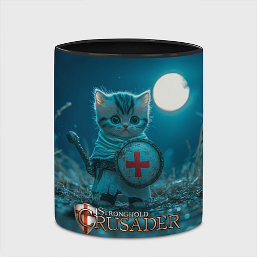 Кружка цветная Stronghold Crusader котик рыцарь / 3D-Белый + черный – фото 2