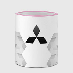 Кружка 3D Mitsubishi white poly, цвет: 3D-розовый кант — фото 2