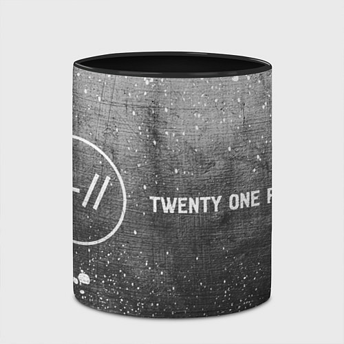 Кружка цветная Twenty One Pilots - grey gradient по-горизонтали / 3D-Белый + черный – фото 2