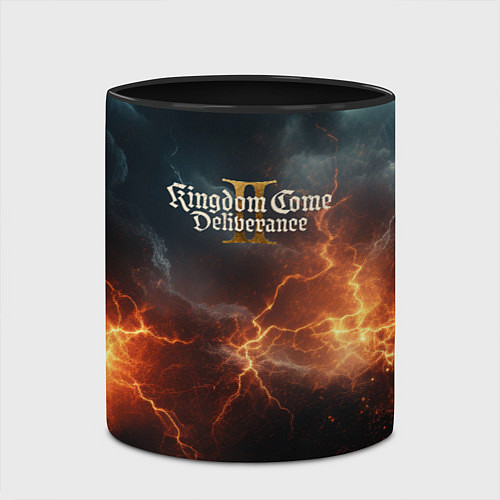 Кружка цветная Kingdom Come Deliverance 2 лого на небе / 3D-Белый + черный – фото 2