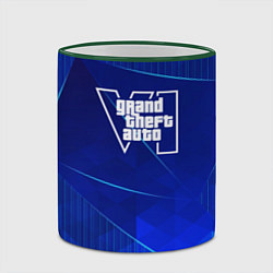 Кружка 3D GTA6 blue poly, цвет: 3D-зеленый кант — фото 2