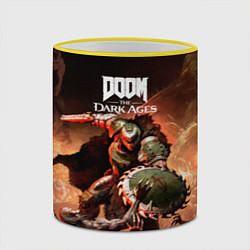 Кружка 3D Doom slayer Doom the dark ages, цвет: 3D-желтый кант — фото 2