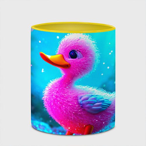 Кружка цветная Розовая уточка / 3D-Белый + желтый – фото 2