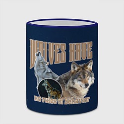 Кружка 3D Волки в ночи, цвет: 3D-синий кант — фото 2