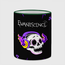 Кружка 3D Evanescence неоновый череп, цвет: 3D-зеленый кант — фото 2