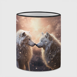 Кружка 3D Волчья нежность, цвет: 3D-черный кант — фото 2