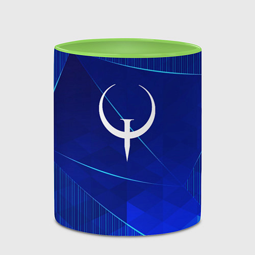 Кружка цветная Quake blue poly / 3D-Белый + светло-зеленый – фото 2