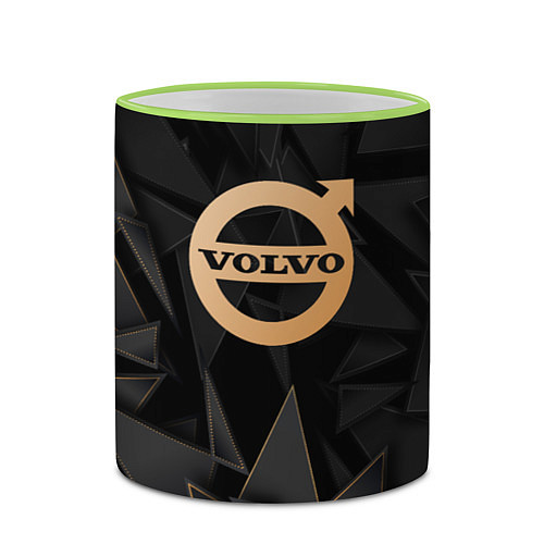 Кружка цветная Volvo golden poly / 3D-Светло-зеленый кант – фото 2