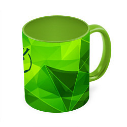 Кружка 3D Akame ga Kill green poly, цвет: 3D-белый + светло-зеленый