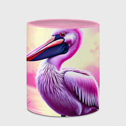 Кружка 3D Пеликан на розовом пруду, цвет: 3D-белый + розовый — фото 2