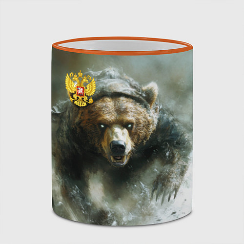 Кружка цветная Медвежья доблесть / 3D-Оранжевый кант – фото 2