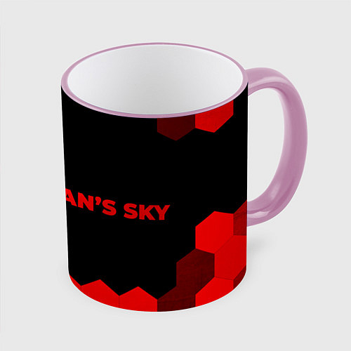 Кружка цветная No Mans Sky - red gradient по-горизонтали / 3D-Розовый кант – фото 1